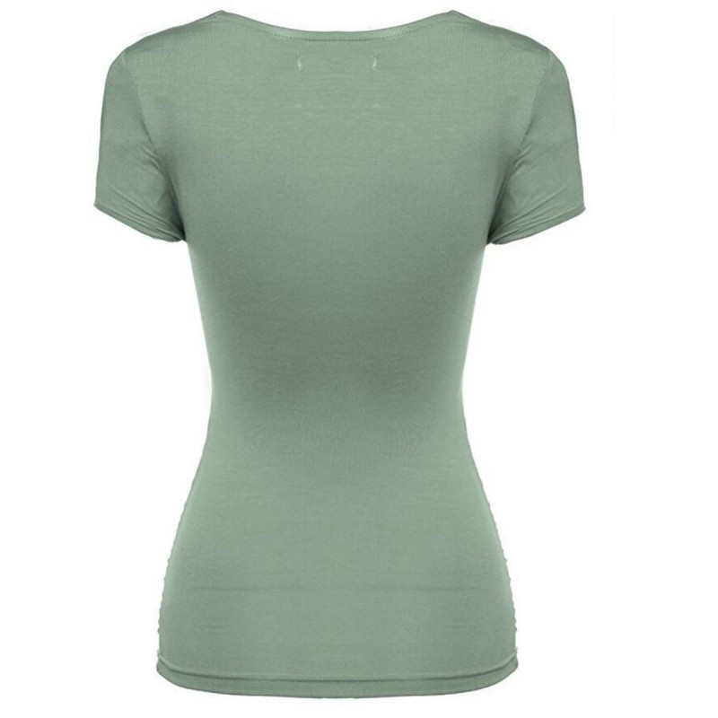 Basic Pure Color V-Neck Leisure T-shirt