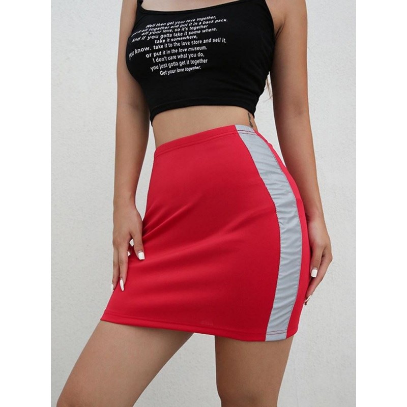 Women's Sexy Contrast Color Bodycon Skirt