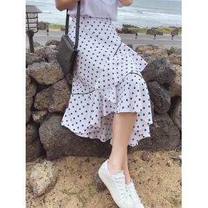 Polka Dot Irregular Swing Women's Skirt