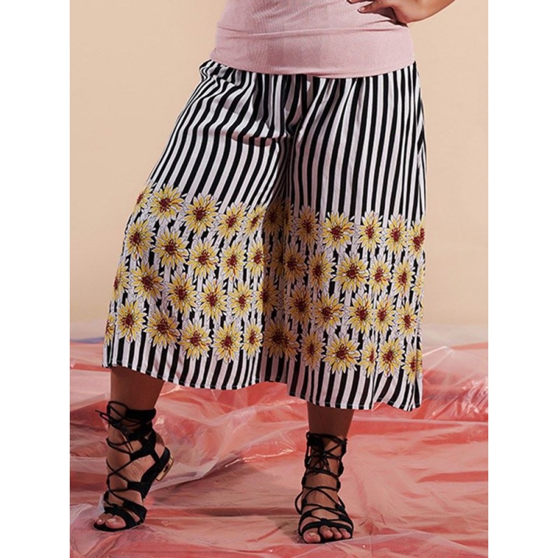 Women's Fshion Floral Wide Leg Pants