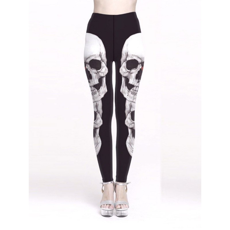 Chic Halloween Skull Skeleton Casual Pants