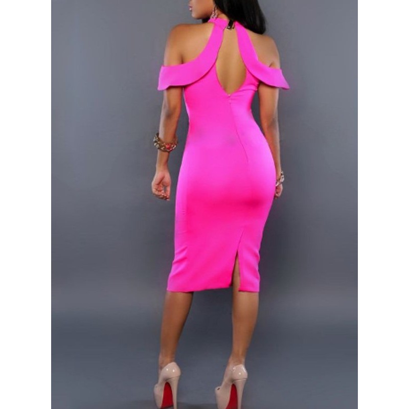 Off Sholulder Backless Bodycon Dress