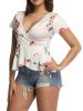 Women's Oversize Floral V-Neck T-shirt