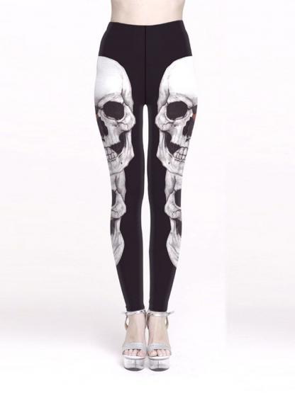 Chic Halloween Skull Skeleton Casual Pants