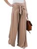 Plain Pleated Wide Legs Casual Pants