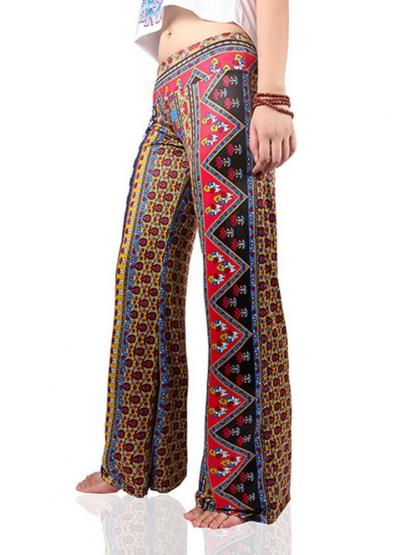 Print Low-waisted Women's Bell Pants