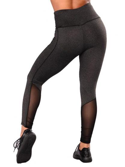 Stitching High-Waisted  Grid Printing Leggings