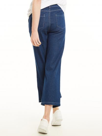 Double Zip Wide Legs Women's Jeans