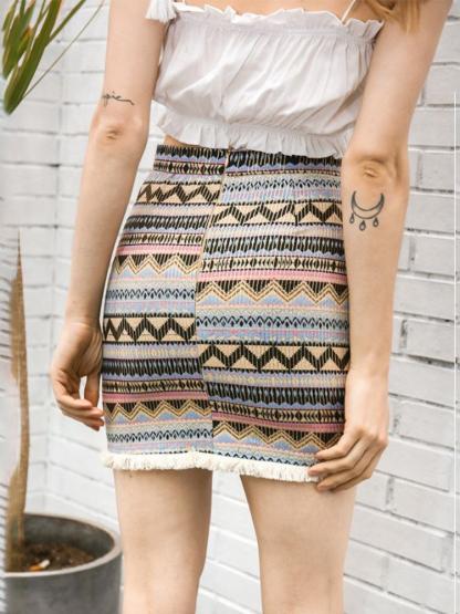 Sexy Ethnic Style Printing Skirt