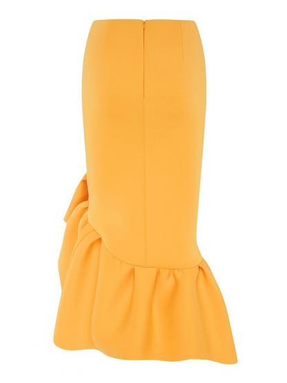 Asymmetric Ruffled Bodycon Women's Skirt