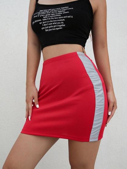 Women's Sexy Contrast Color Bodycon Skirt